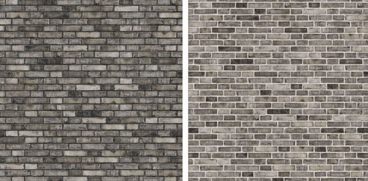 To mure med samme sten, hvor fugen giver forskellige udtryk